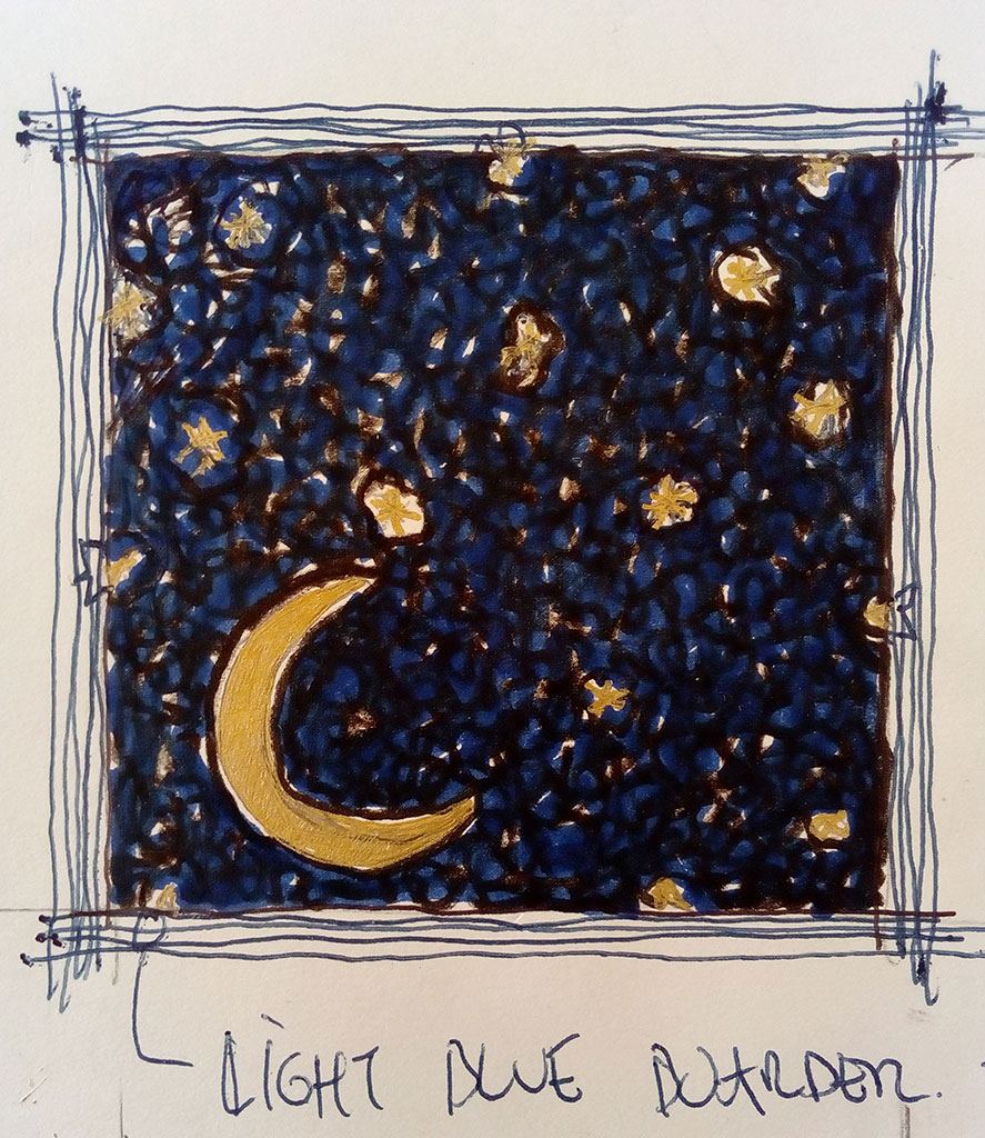 A first sketch design to paint a night sky