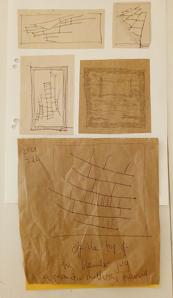 A collection of five of similar sketches